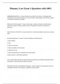 Phamacy Law Exam 1 Questions with 100&percnt;