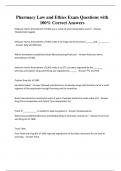 Pharmacy Law and Ethics Exam Questions with 100&percnt; Correct Answers