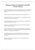 Pharmacy Drug Laws Questions with 100&percnt; Correct Answers