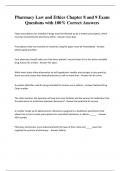 Pharmacy Law and Ethics Chapter 8 and 9 Exam Questions with 100&percnt; Correct Answers