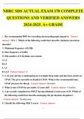 NBRC SDS ACTUAL EXAM 170 COMPLETE QUESTIONS AND VERIFIED ANSWERS 2024-2025&period; A