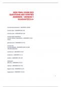 HESI FINAL EXAM 2023 QUESTIONS AND VERIFIED ANSWERS - VERSION 1 GUARANTEED A&plus;