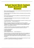 School Social Work Content Exam Questions with Answers