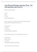 Auto Physical Damage Appraiser Prep &ndash; PA with Questions and Answers