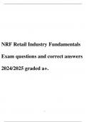 NRF Retail Industry Fundamentals Exam questions and correct answers 2024&sol;2025 graded a&plus;&period;