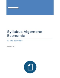 Syllabus Algemene Economie