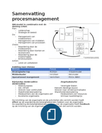 Samenvatting Procesmanagement en kwaliteit (op basis van proefTT) 