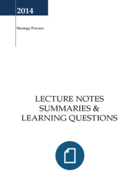 Lecture Notes the Strategy Process