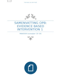 Samenvatting OPB: Evidence Based Intervention 1