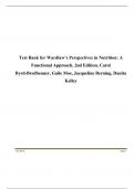 Test Bank for Wardlaw&rsquo;s Perspectives in Nutrition&colon; A Functional Approach&comma; 2nd Edition&comma; Carol Byrd-Bredbenner&comma; Gaile Moe&comma; Jacqueline Berning&comma; Danita Kelley