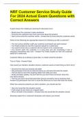 NRF Customer Service Study Guide For 2024 Actual Exam Questions with Correct Answers&period;docx