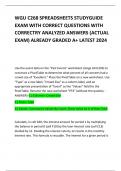WGU C268 SPREADSHEETS STUDYGUIDE EXAM WITH CORRECT QUESTIONS WITH CORRECTRY ANALYZED ANSWERS &lpar;ACTUAL EXAM&rpar; ALREADY GRADED A&plus; LATEST 2024   