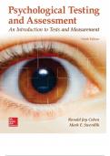 Psychological Testing and Assessment 9th Edition by Cohen Pearson