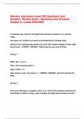 Elevator mechanics exam 300 Questions And  Answers Review Exam &vert; Questions and Answers  Graded A&plus; Latest 2024&sol;202