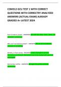 COM312 GCU TEST 1 WITH CORRECT QUESTIONS WITH CORRECTRY ANALYZED ANSWERS &lpar;ACTUAL EXAM&rpar; ALREADY GRADED A&plus; LATEST 2024 