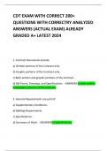 CDT EXAM WITH CORRECT 200&plus; QUESTIONS WITH CORRECTRY ANALYZED ANSWERS &lpar;ACTUAL EXAM&rpar; ALREADY GRADED A&plus; LATEST 2024 