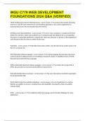WGU C779 WEB DEVELOPMENT FOUNDATIONS 2024 Q&A &vert;VERIFIED&vert;