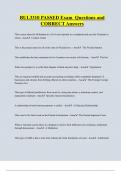 BUL3310 PASSED Exam Questions and  CORRECT Answers