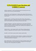 CCPA PASSED Exam Questions and  CORRECT Answers