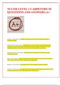 NCCER LEVEL 1 CARPENTRY&sol;36 QUESTIONS AND ANSWERS &lpar;A&plus;