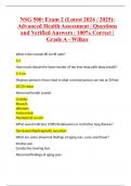 NSG 500&colon; Exam 2 &lpar;Latest 2024 &sol; 2025&rpar;&colon; Advanced Health Assessment &vert; Questions and Verified Answers &vert; 100&percnt; Correct &vert; Grade A - Wilkes