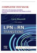 COMPLETEE TEST BANK&colon;   FOR LPN to RN Transitions 5th Edition by Lora Claywell PhD MSN RN CNE &lpar;Author&rpar; LATEST UPDATE&period; 