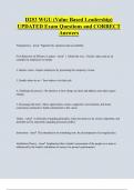 D253 WGU &lpar;Value Based Leadership&rpar; UPDATED Exam Questions and CORRECT  Answers