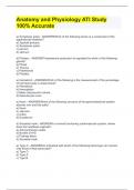 Anatomy and Physiology ATI Study 100&percnt; Accurate 