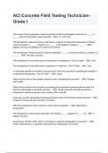 ACI Concrete Field Testing Technician - Grade 1 &lpar;18&rpar; Exam Questions And Answers Combined Solutions 