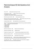 Patrol techniques NC blet Questions And Answers