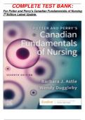 COMPLETE TEST BANK&colon; For Potter and Perry's Canadian Fundamentals of Nursing 7thEdition Latest Update&period;