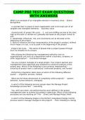 CAMP PRE TEST EXAM QUESTIONS WITH ANSWERS