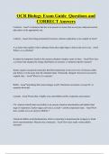 OCR Biology Exam Guide Questions and  CORRECT Answers