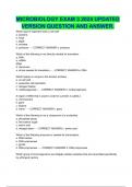 MICROBIOLOGY EXAM 3 2024 UPDATED VERSION QUESTION AND ANSWER