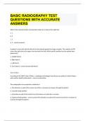  BASIC RADIOGRAPHY TEST QUESTIONS WITH ACCURATE ANSWERS