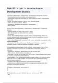 DVA1501 - Unit 1 - Introduction to Development Studies