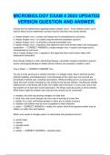 MICROBIOLOGY EXAM 4 2024 UPDATED VERSION QUESTION AND ANSWER