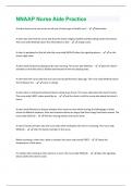 NNAAP Nurse Aide Practice Questions And Answers With Verified Solutions