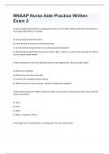 NNAAP Nurse Aide Practice Written Exam 2 Questions And Answers With Verified Solutions