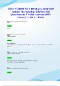 HESI&colon; NUR100&sol; NUR 100 &lpar;Latest 2024&sol; 2025 Update&rpar; Pharmacology &vert; Review with Questions and Verified Answers&vert; 100&percnt; Correct&vert; Grade A &ndash; Fortis