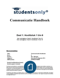Samenvatting: Communicatie handboek (H1 - H6)