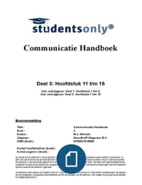 Samenvatting H11-H15 uit het boek: Communicatie handboek (Wil Michels, 4e druk)