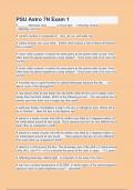 PSU Astro 7N Exam 1 - Questions with Explanations of Answers Latest Update 2024