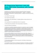 NV Dispensing Opticians Laws and Rules ABO Exam Questions with Verified Answers