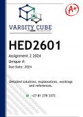 HED2601 Assignment 2 &lpar;DETAILED ANSWERS&rpar; 2024 - DISTINCTION GUARANTEED