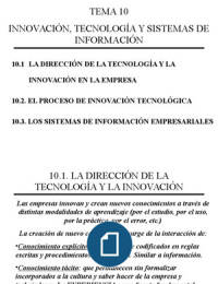 Tema 10 - Innovación, Tecnología y Sistemas de Información