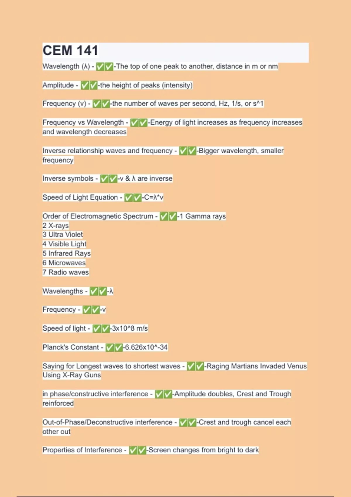 CEM 141 - Questions with Explanations of Answers Latest Update 2024 (1 ...