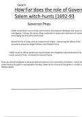 All plans for Salem witch trials in Witchraft Tooic in History A-Level