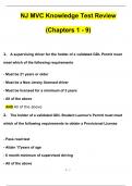 NJ MVC Knowledge Test Review &lpar;Chapters 1 - 9&rpar; Actual Exam with Questions and Answers &lpar;2024 &sol; 2025&rpar; 100&percnt; Guarantee Pass