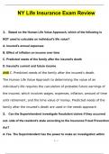 NY Life Insurance Exam Review Actual Exam with Questions and Answers &lpar;2024 &sol; 2025&rpar; 100&percnt; Guarantee Pass